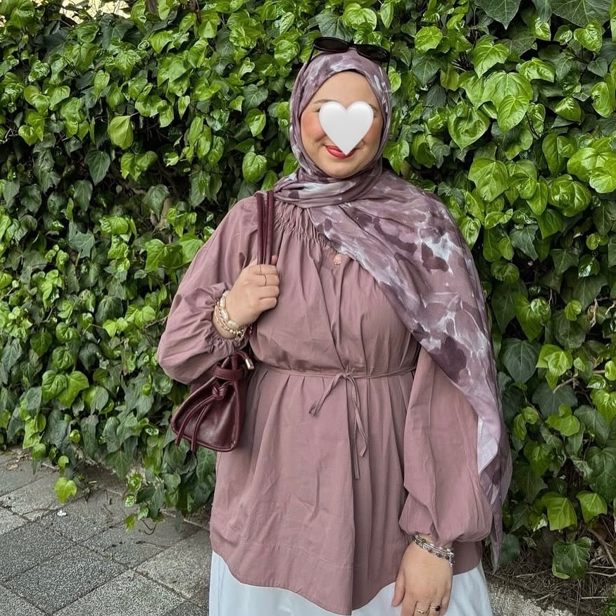 MANUKA - Bluse mit gerafftem Kragen
