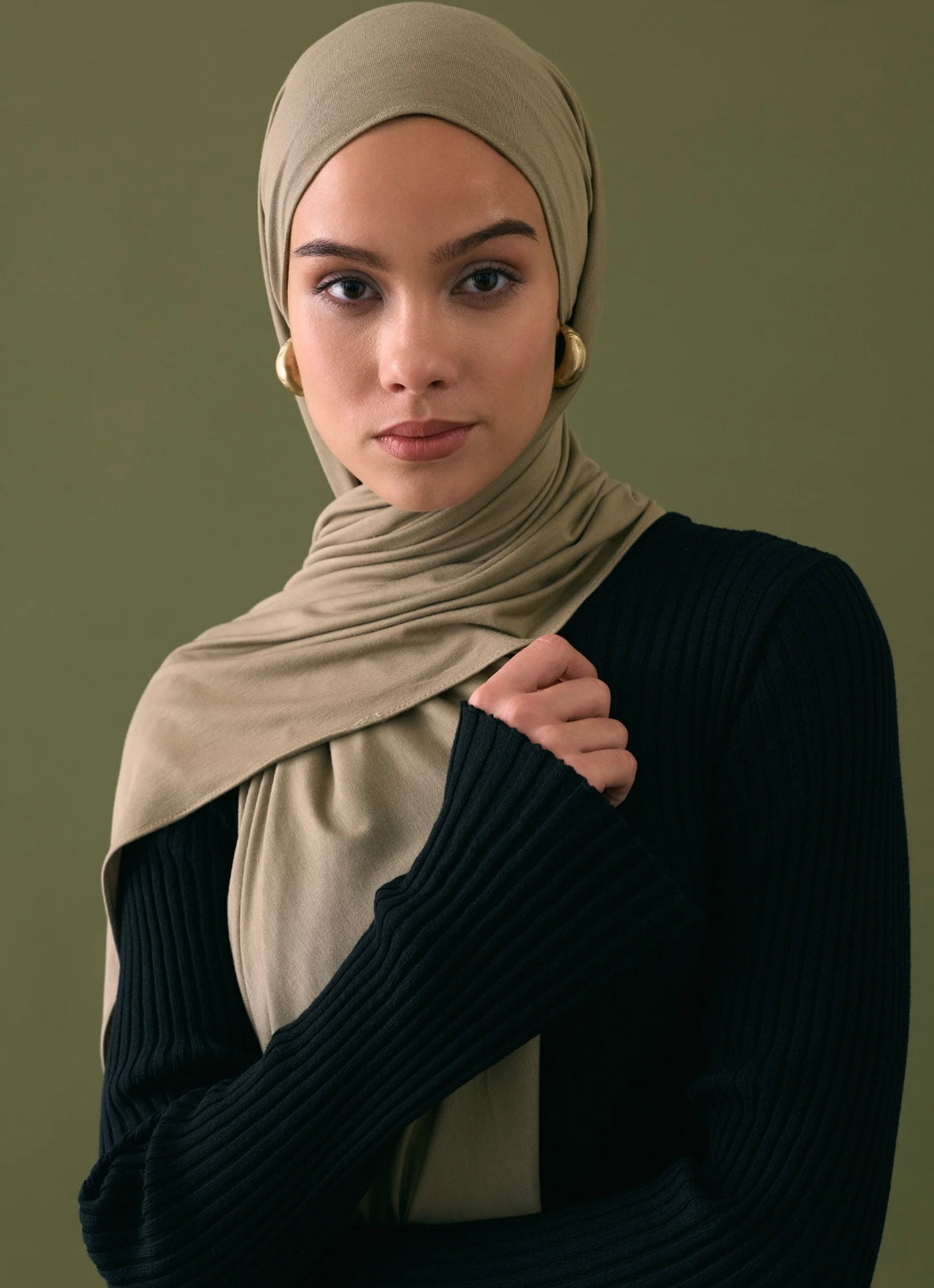 FRESH SCARFS - Bamboo Jersey Puslu Yesil