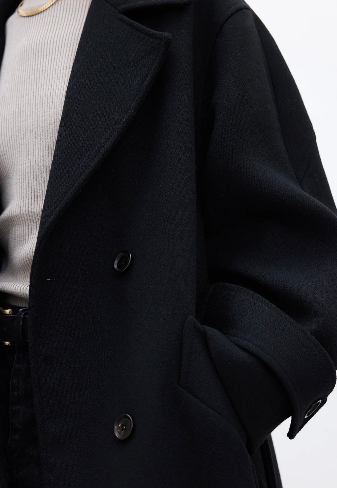 MANUKA - Wollmantel Schwarz