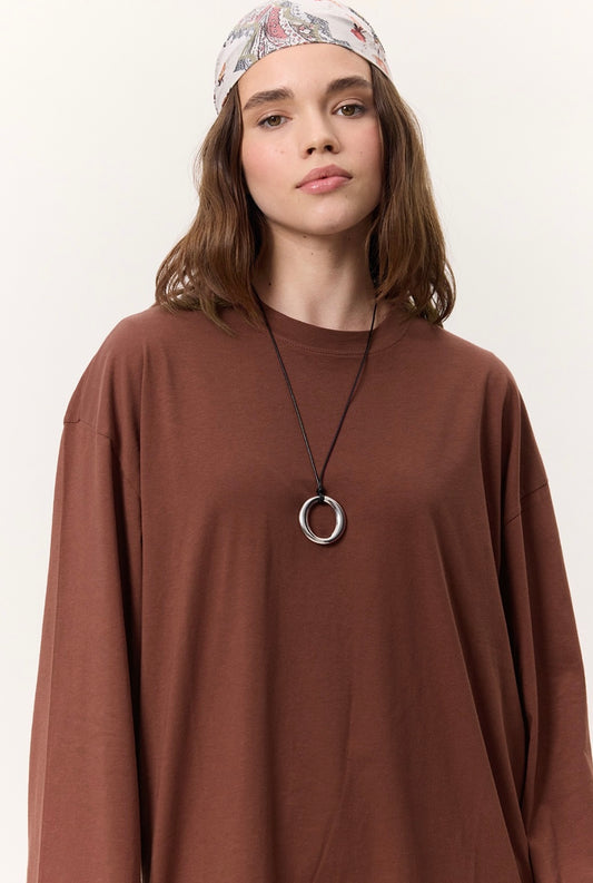 MANUKA - Oversize Shirt Baumrinde