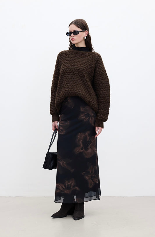 MANUKA - Tüll Midi Rock Braun