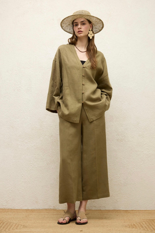 MANUKA - Leinen 2-Teiler Grün