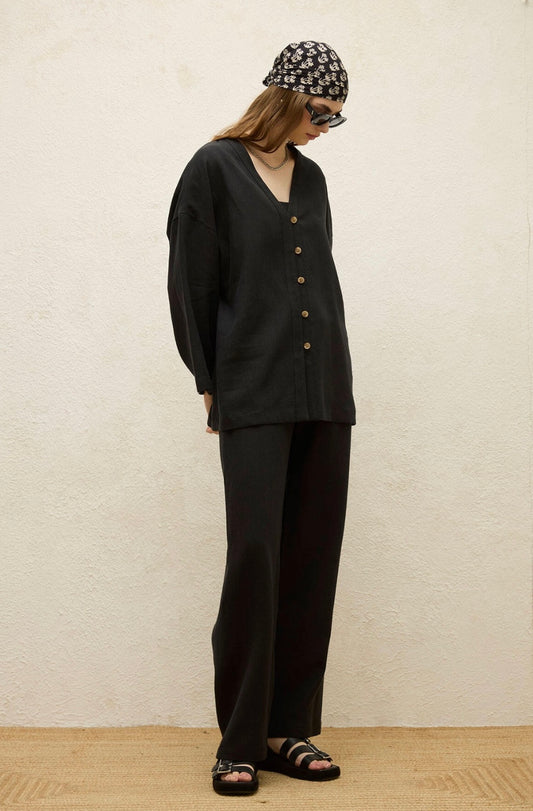 MANUKA - Leinen 2-Teiler Schwarz