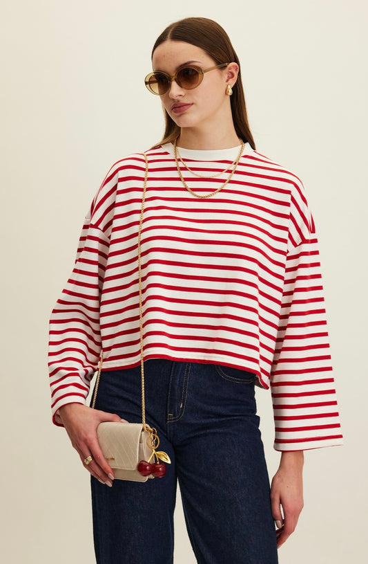 MANUKA - Crop Oversize Sweatshirt Rot