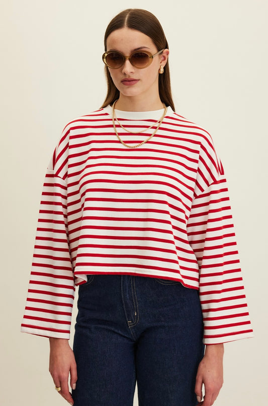 MANUKA - Crop Oversize Sweatshirt Rot