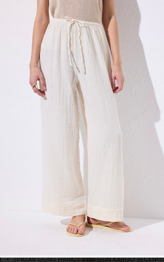 MANUKA - Musselin Hose Ecru