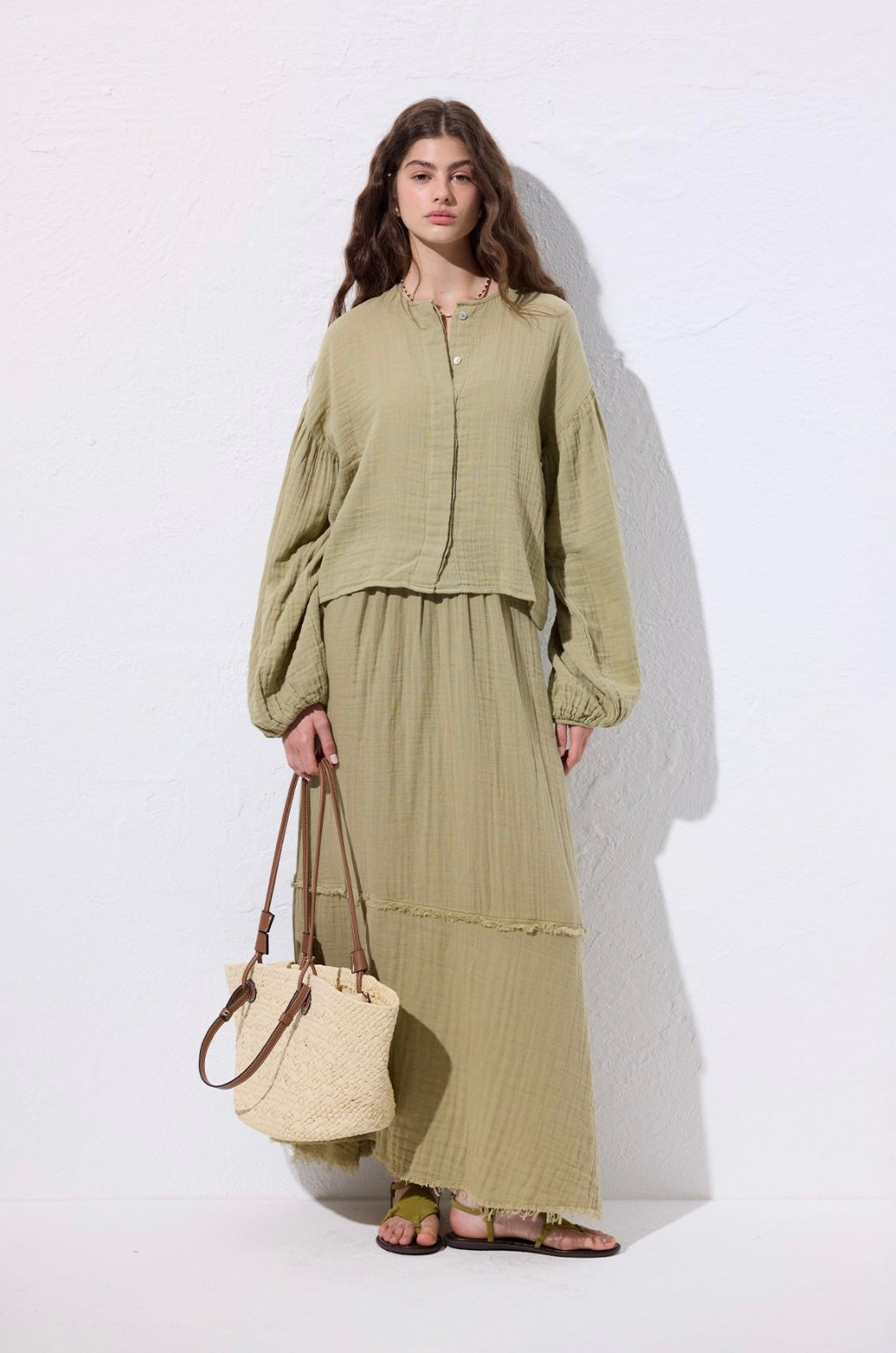 MANUKA - Musselin Crop Bluse