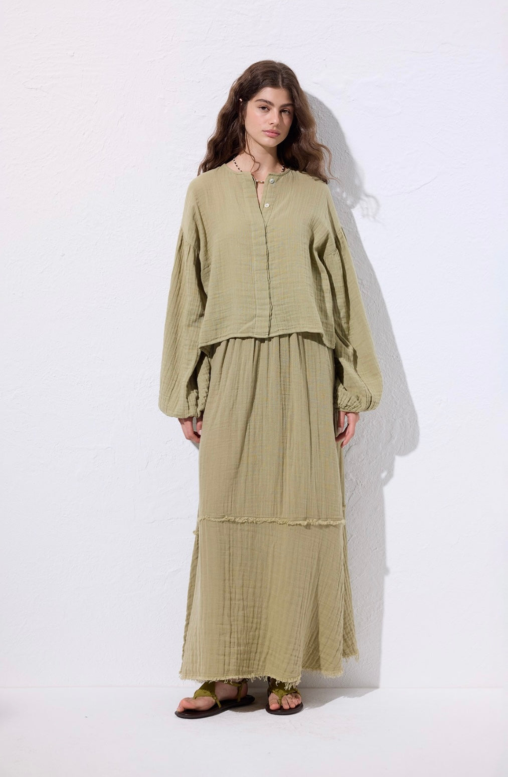 MANUKA - Musselin Crop Bluse