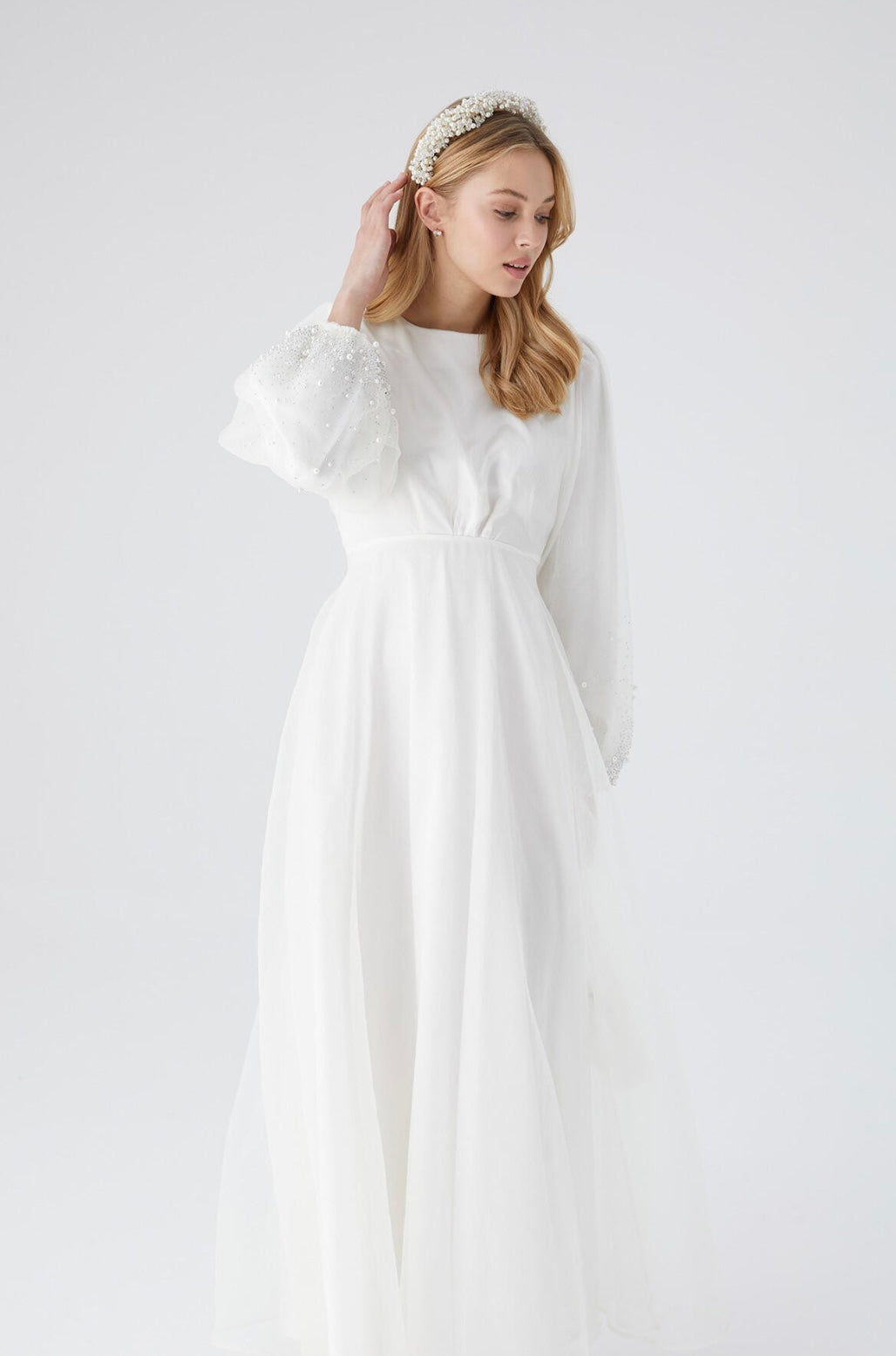 MANUKA - Perlenärmel Kleid