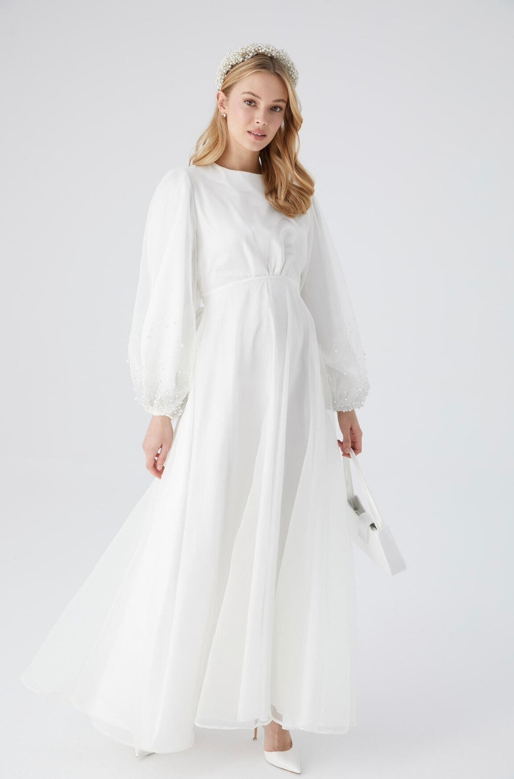 MANUKA - Perlenärmel Kleid