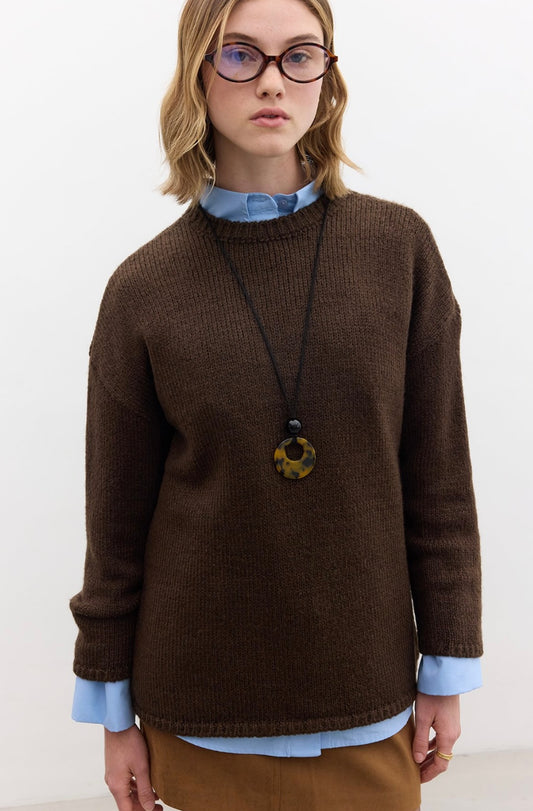 MANUKA - weicher Pullover Dunkelbraun