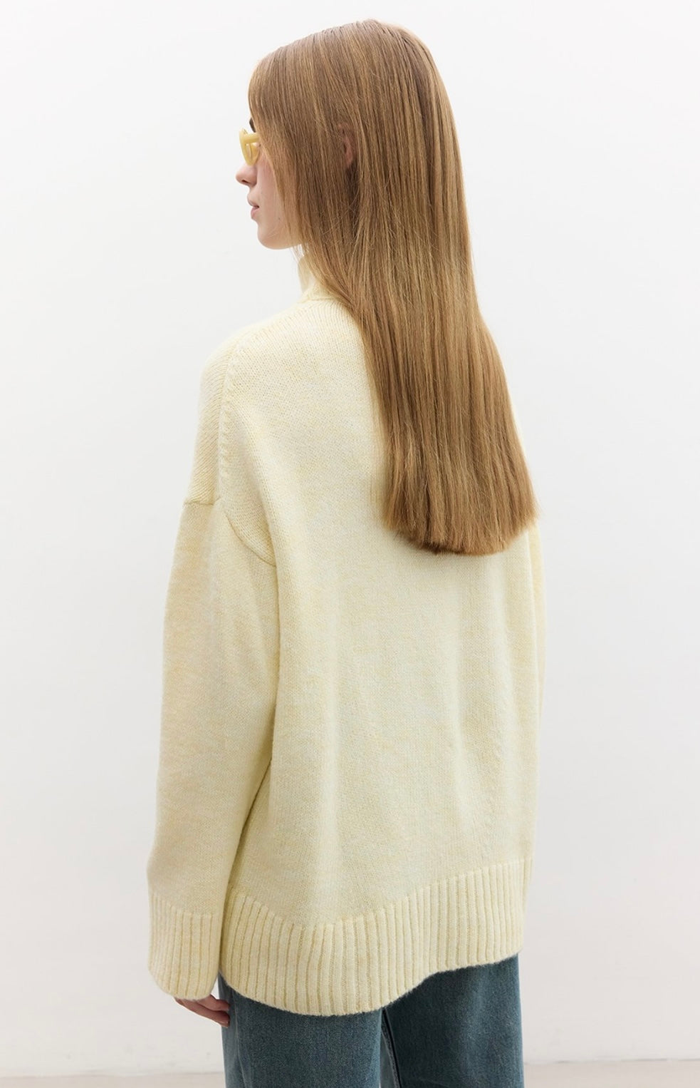 MANUKA - Rollkragen Pullover Softgelb