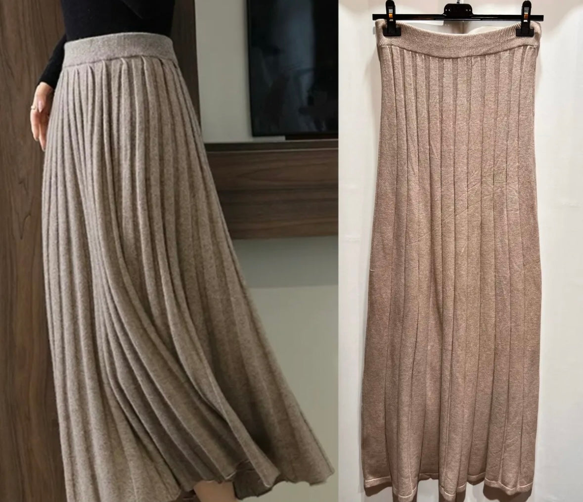 Plissee Rock - Taupe