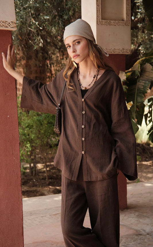 MANUKA - Leinen 2-Teiler Braun