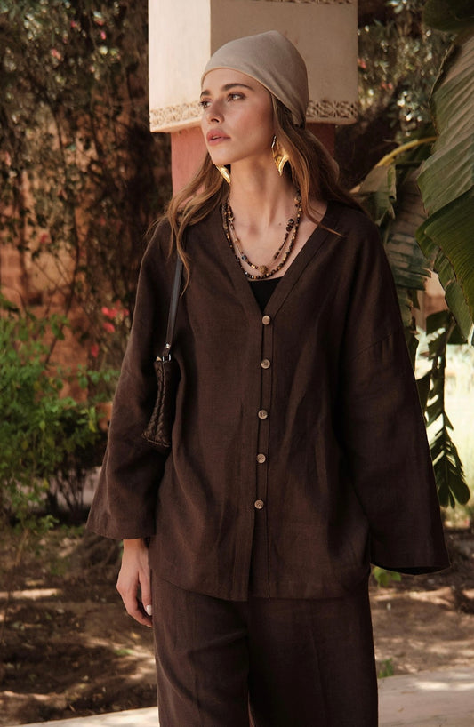 MANUKA - Leinen 2-Teiler Braun