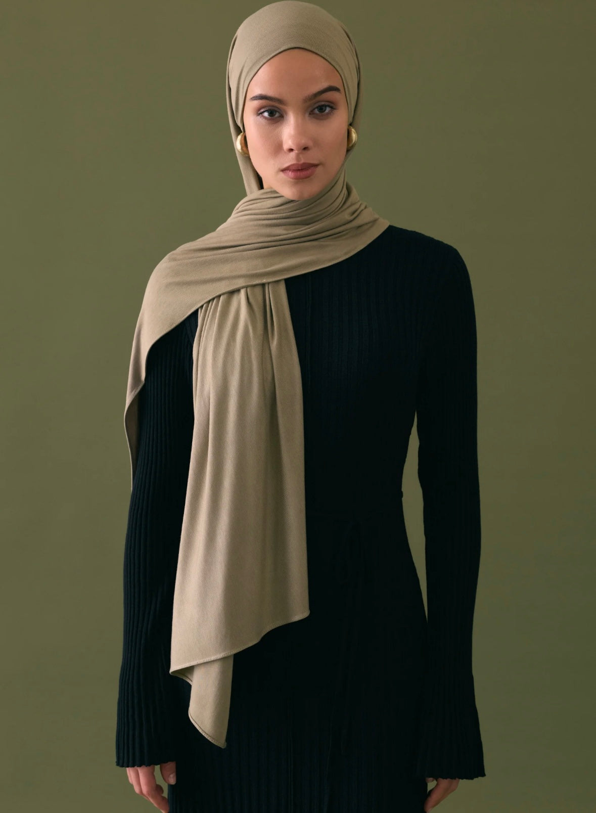 FRESH SCARFS - Bamboo Jersey Puslu Yesil