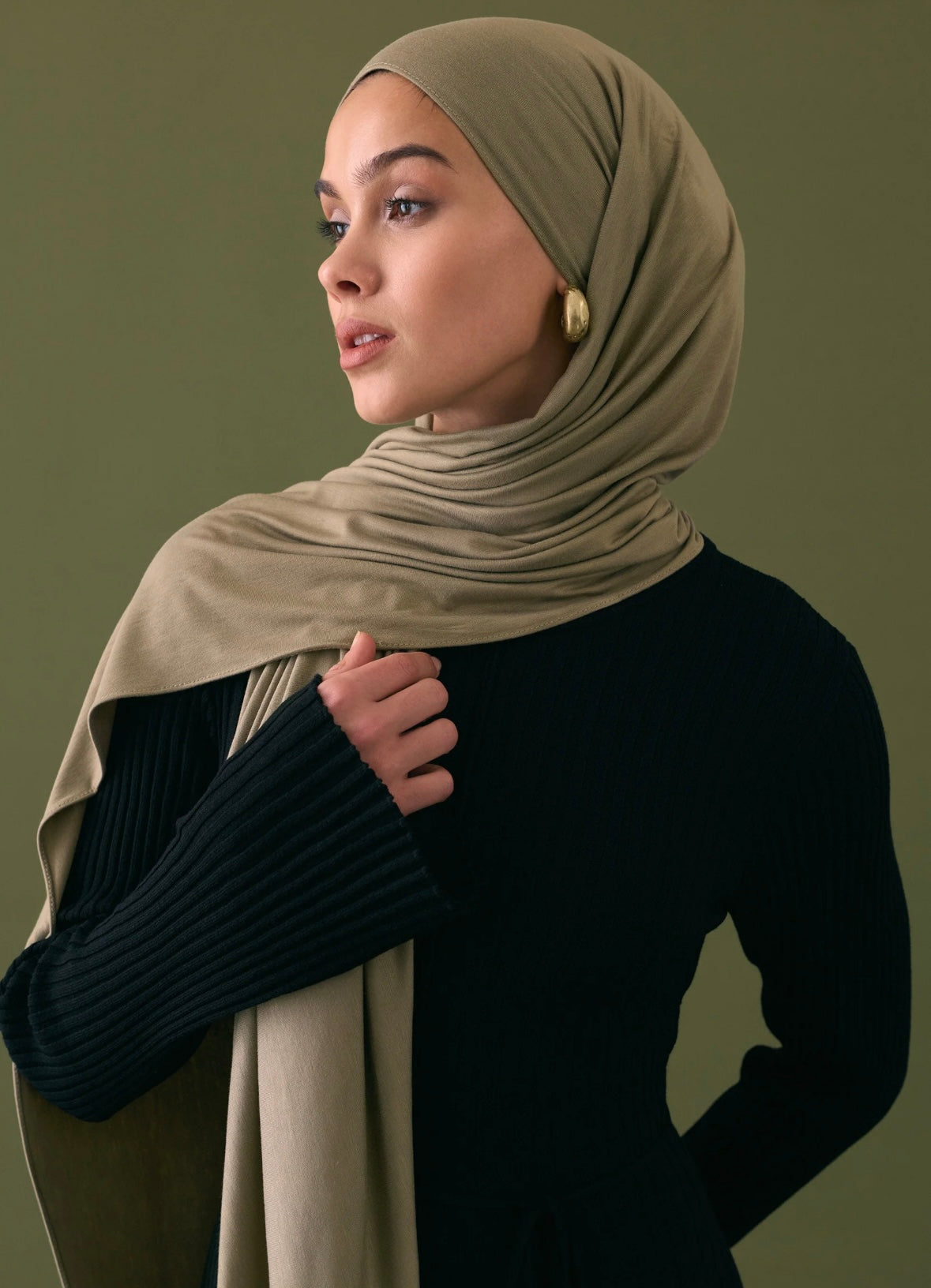 FRESH SCARFS - Bamboo Jersey Puslu Yesil