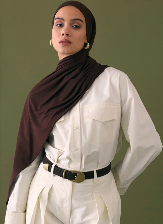 FRESH SCARFS - Bamboo Jersey Aci Patlican