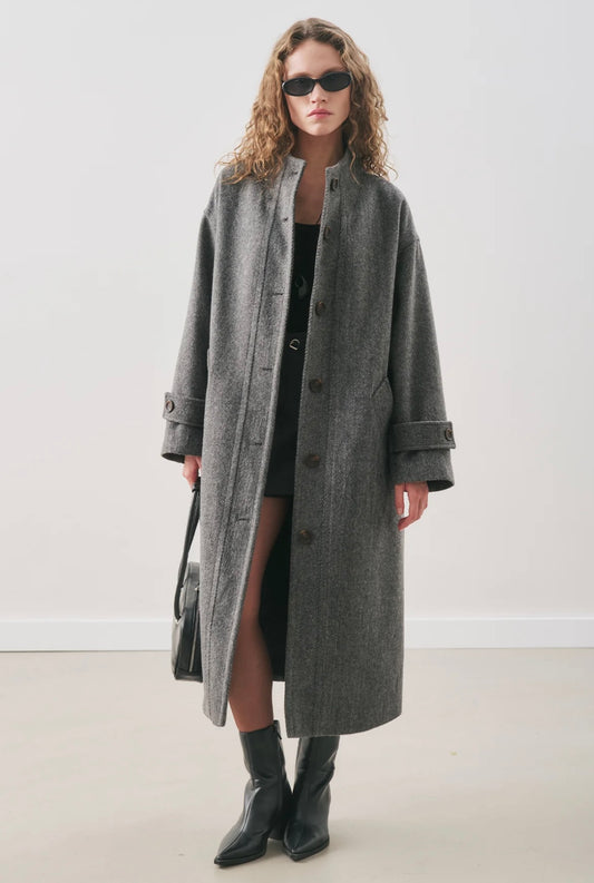 MANUKA - Wollmantel Antrazit