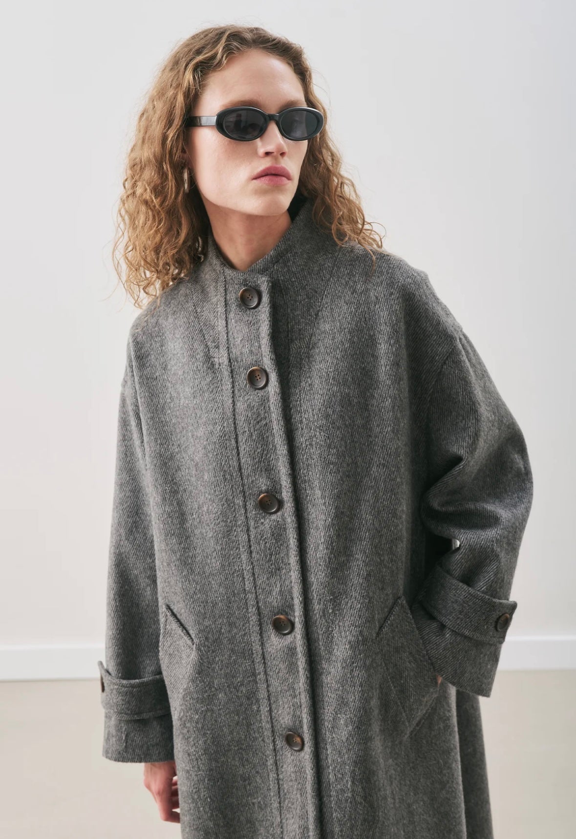 MANUKA - Wollmantel Antrazit