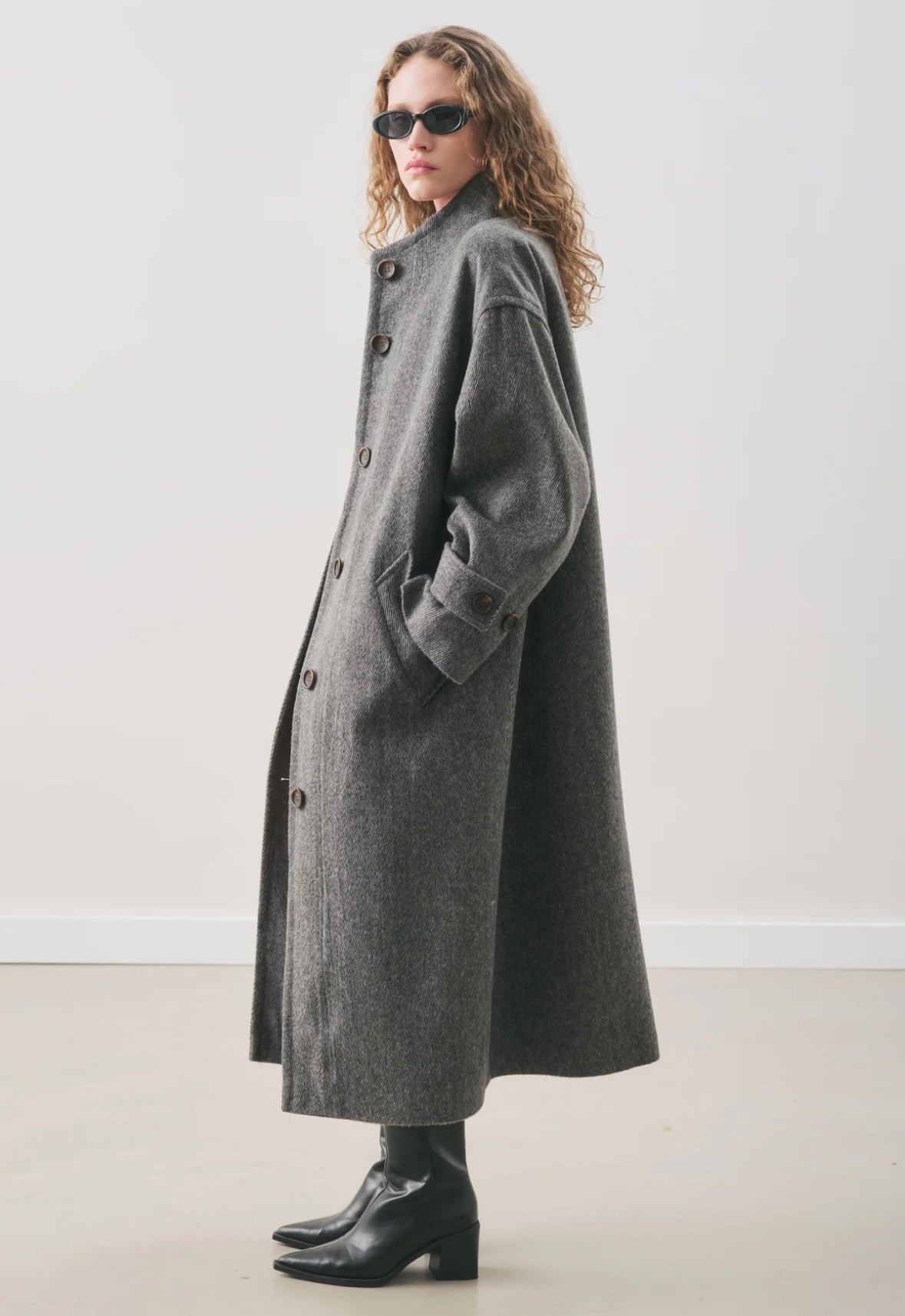 MANUKA - Wollmantel Antrazit