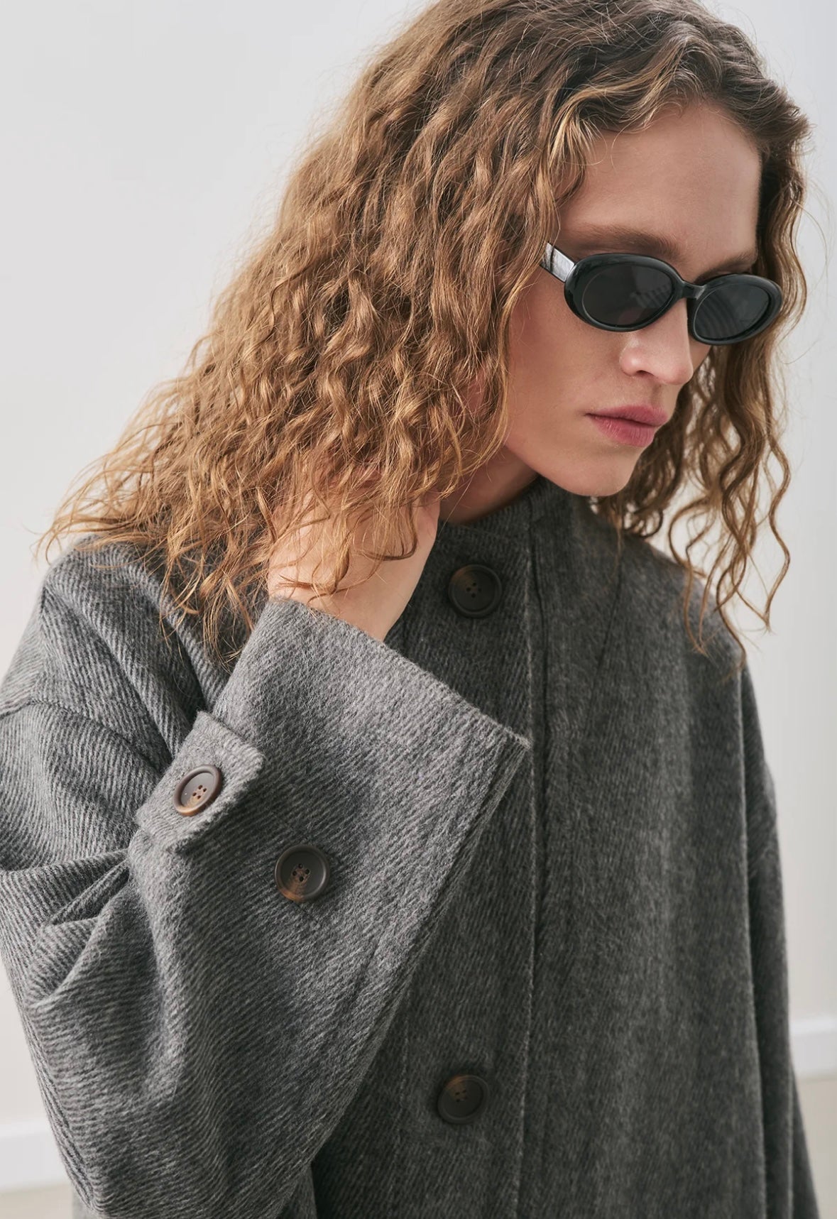 MANUKA - Wollmantel Antrazit