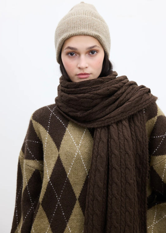 MANUKA - geflochtener Schal Braun