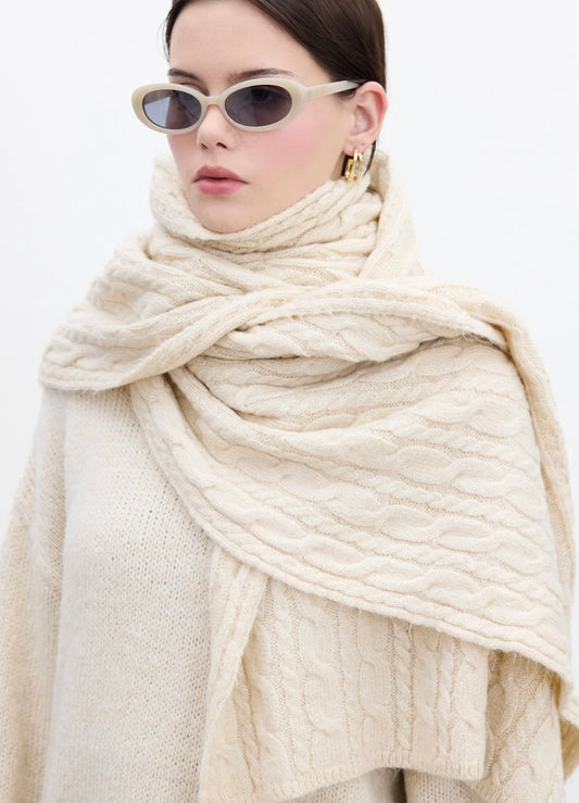 MANUKA - geflochtener Schal Bej