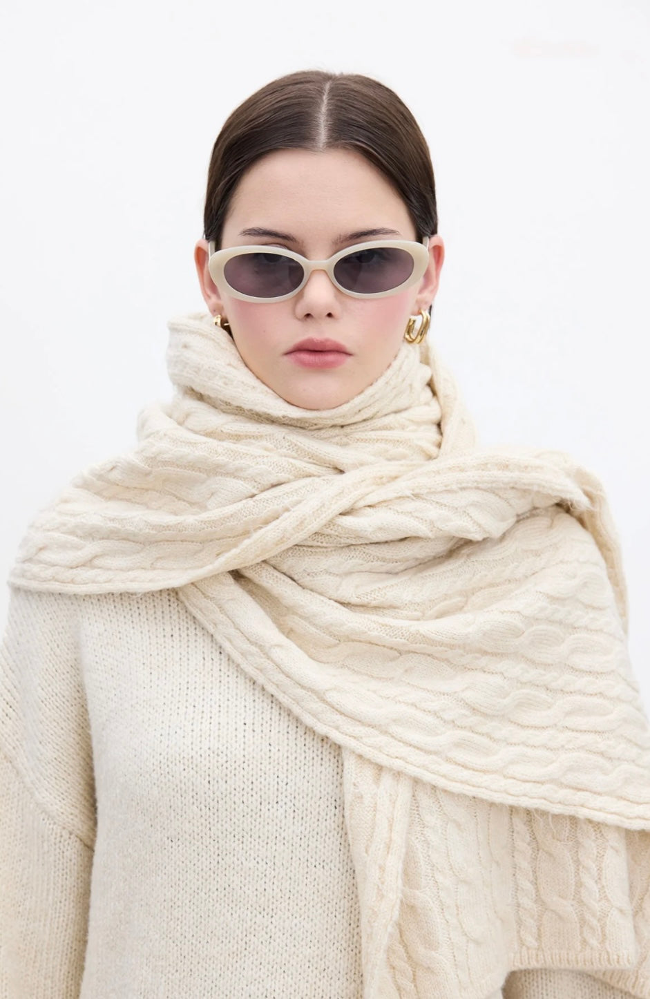 MANUKA - geflochtener Schal Bej