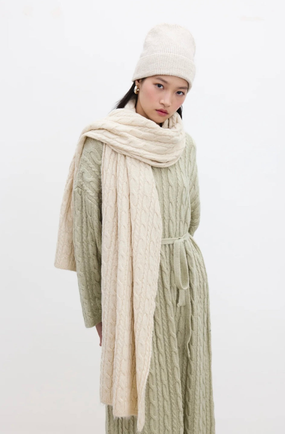 MANUKA - geflochtener Schal Bej