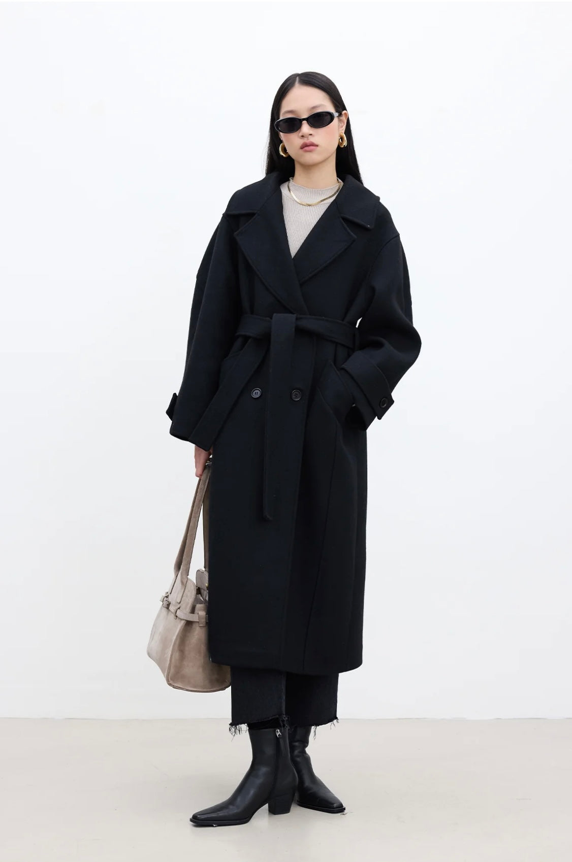 MANUKA - Wollmantel Schwarz