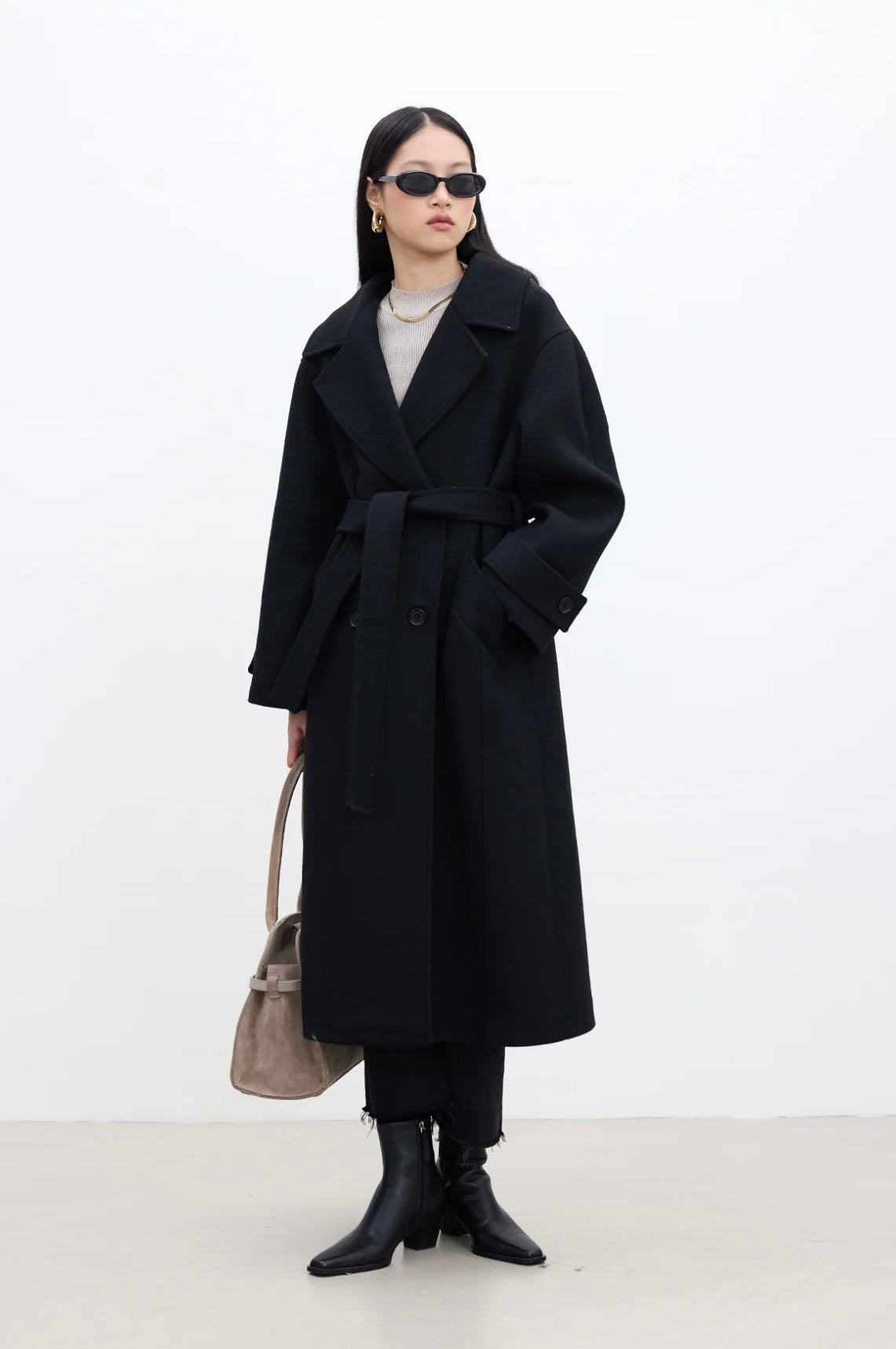 MANUKA - Wollmantel Schwarz