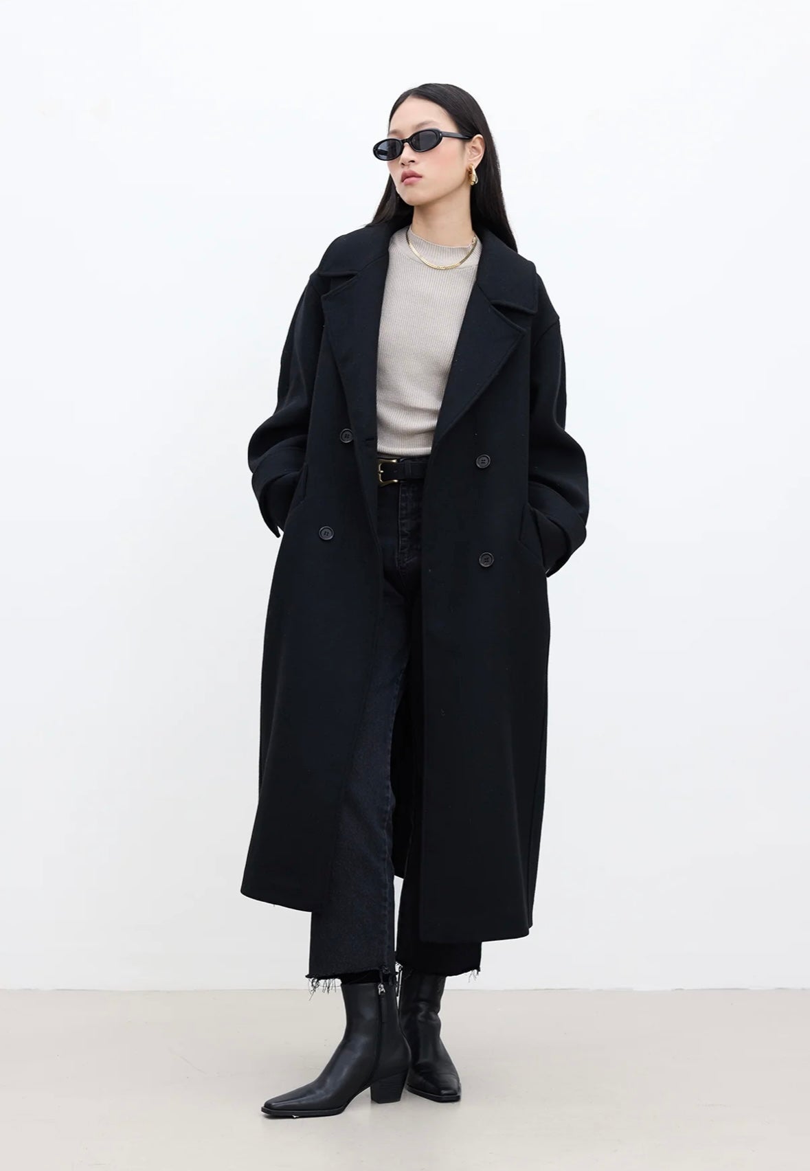 MANUKA - Wollmantel Schwarz