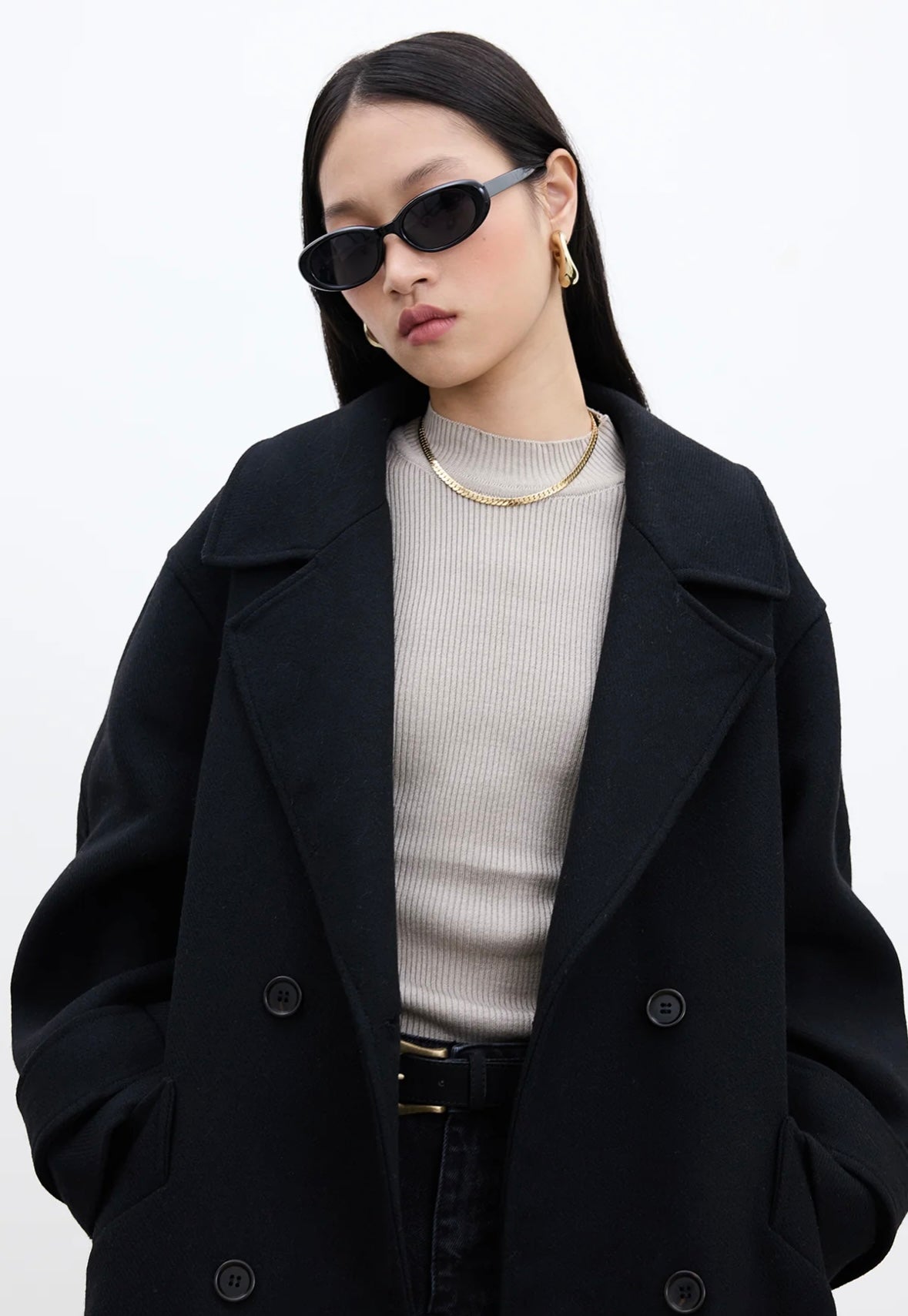 MANUKA - Wollmantel Schwarz