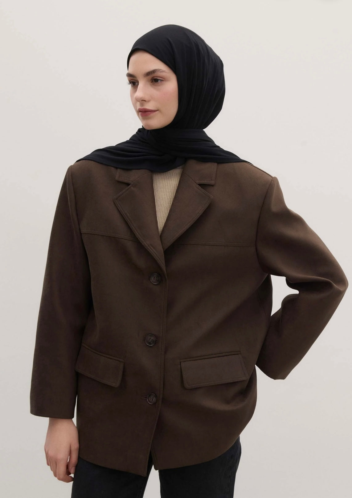 FRESH SCARFS - Bamboo Jersey Schwarz