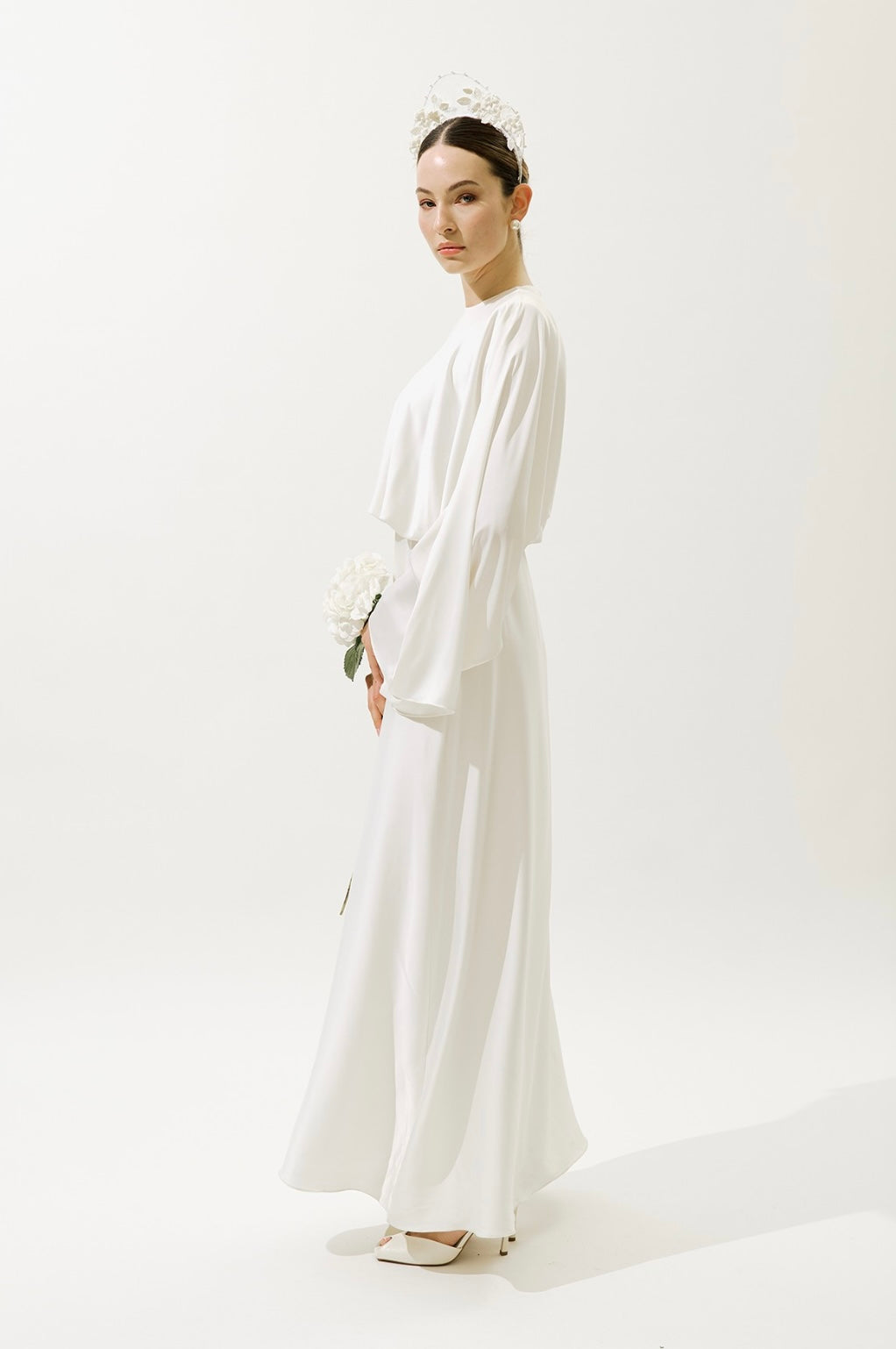 MANUKA - Adele Satin Abendkleid Weiß