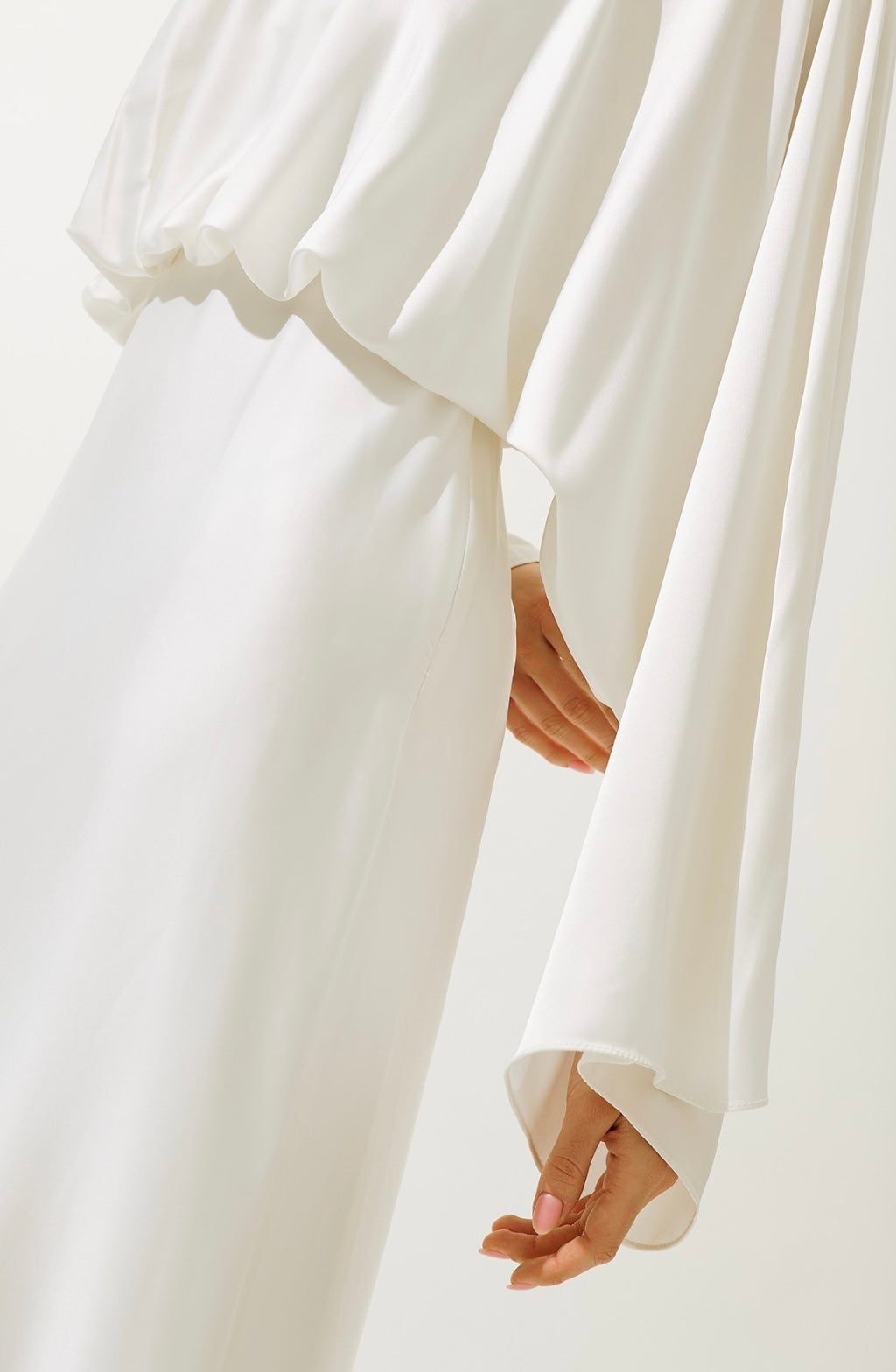 MANUKA - Adele Satin Abendkleid Weiß