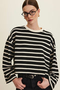 MANUKA - Oversize Crop Sweatshirt Schwarz