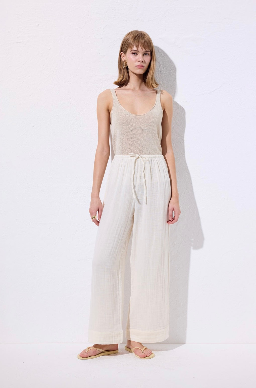 MANUKA - Musselin Hose Ecru