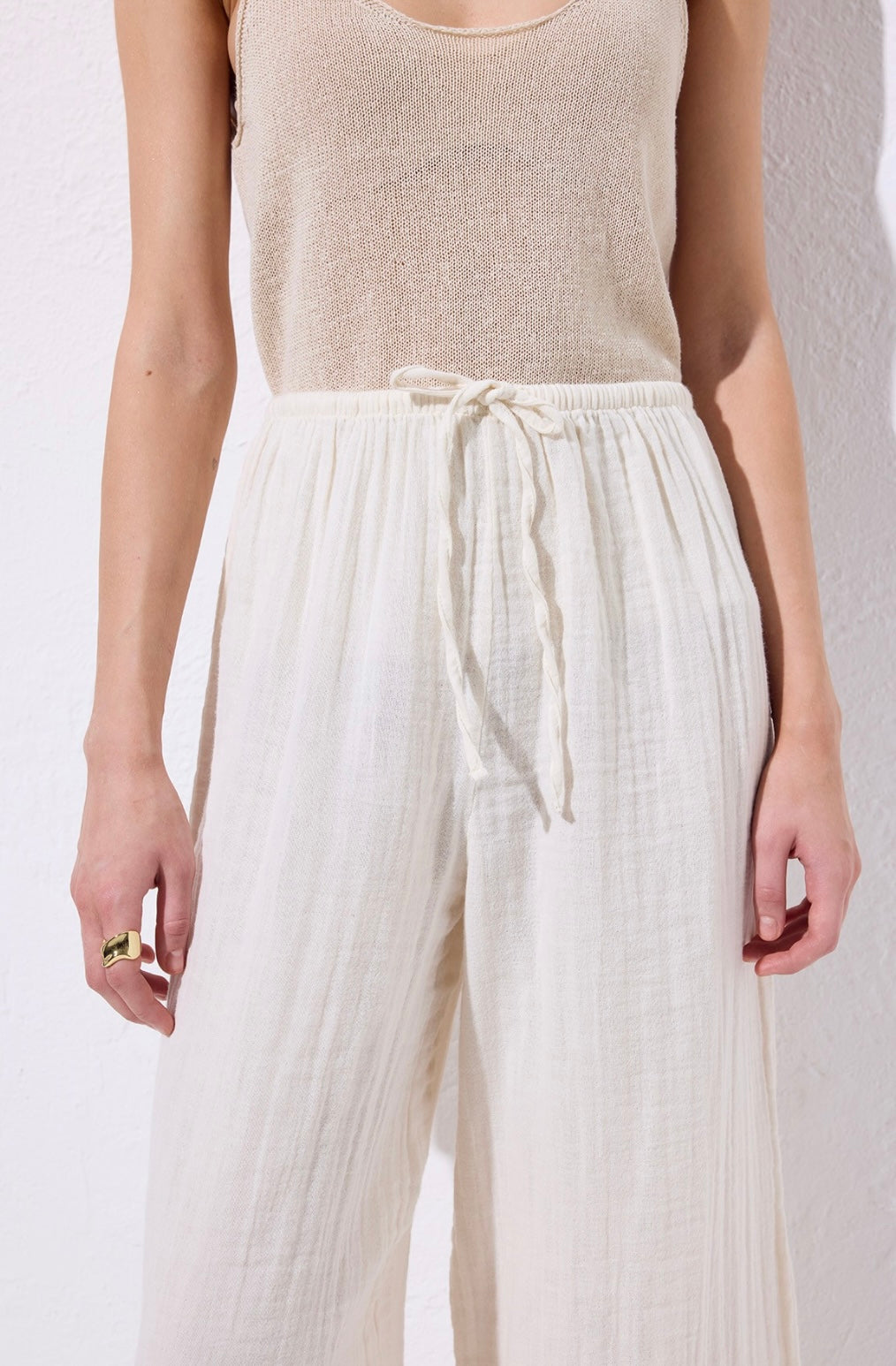MANUKA - Musselin Hose Ecru