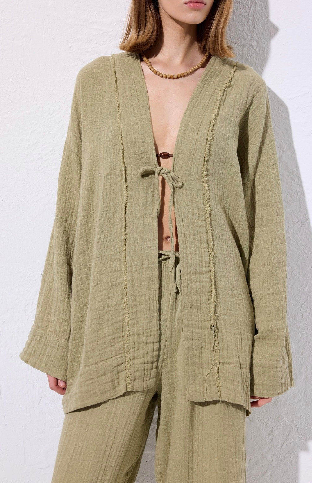 MANUKA - Musselin Kimono Grün