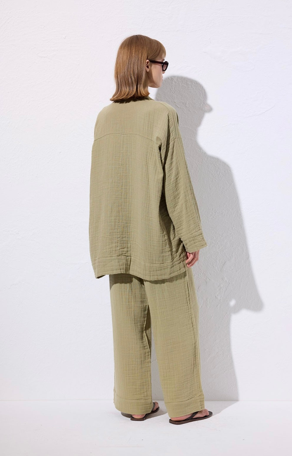 MANUKA - Musselin Kimono Grün