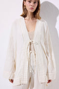 MANUKA - Musselin Kimono Ecru