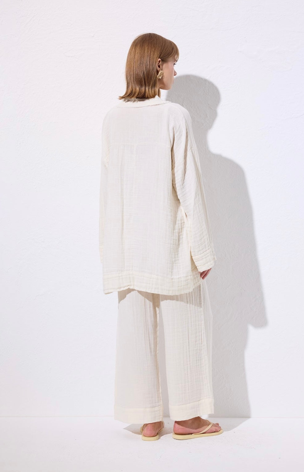 MANUKA - Musselin Kimono Ecru