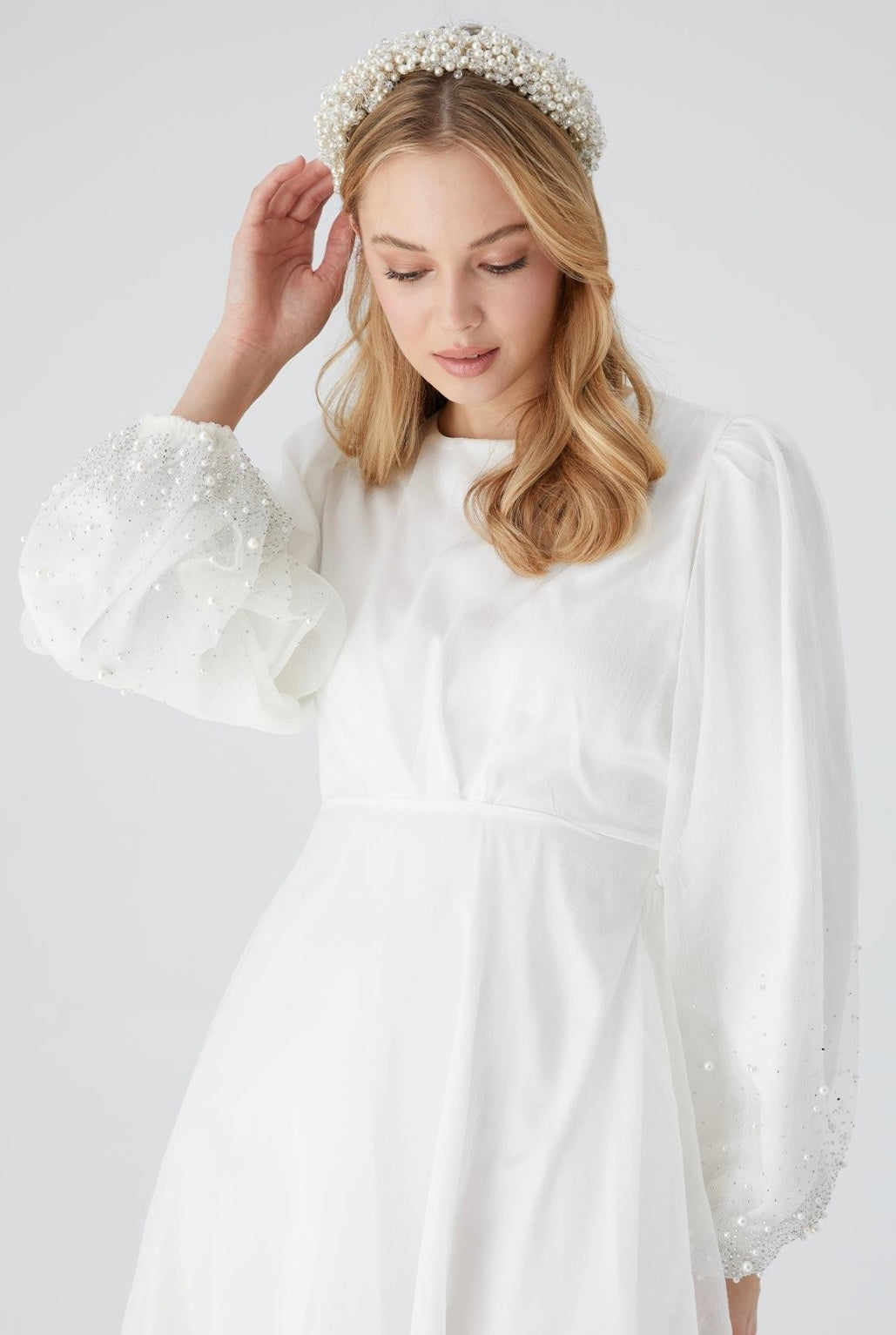 MANUKA - Perlenärmel Kleid
