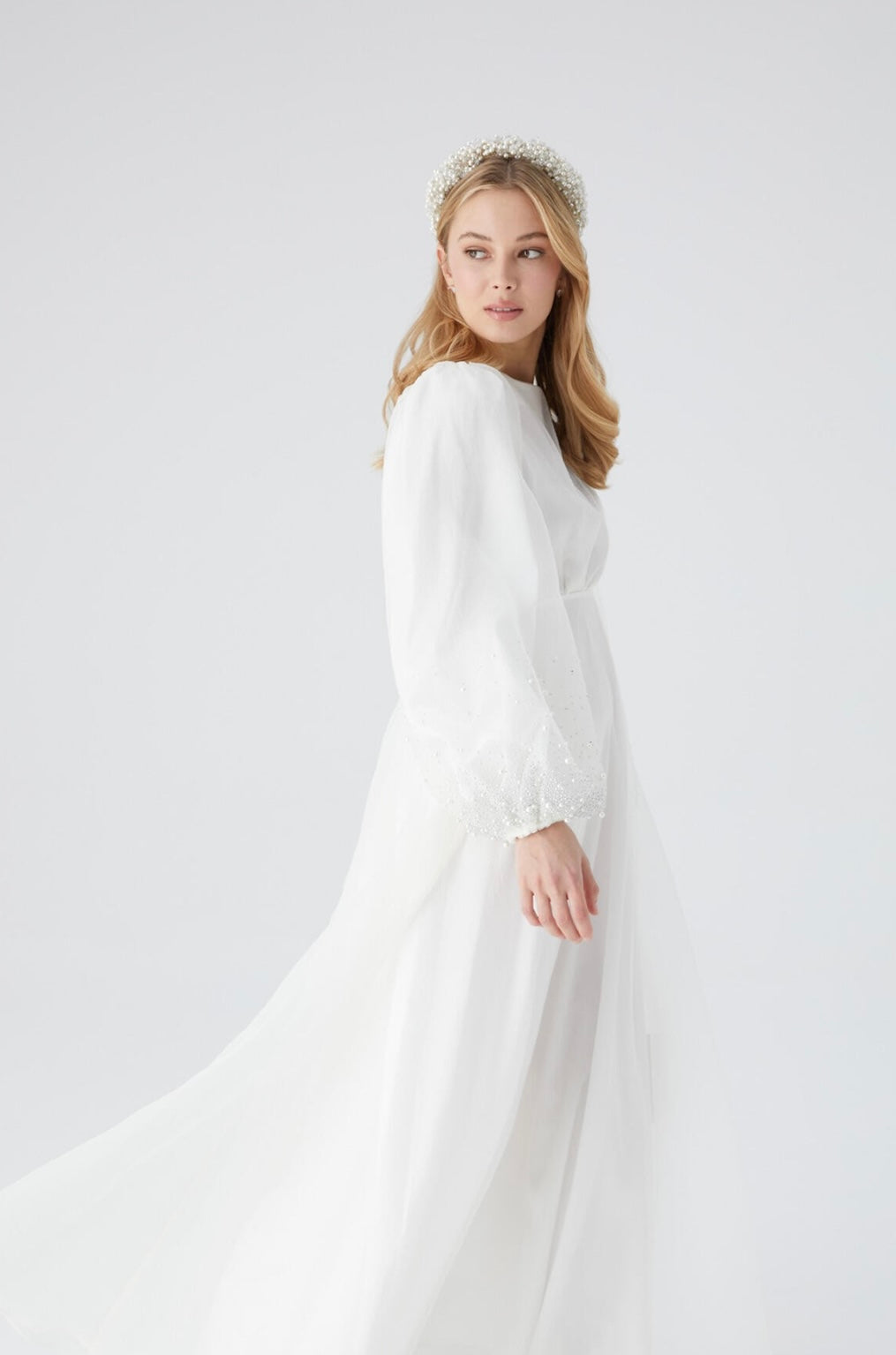 MANUKA - Perlenärmel Kleid