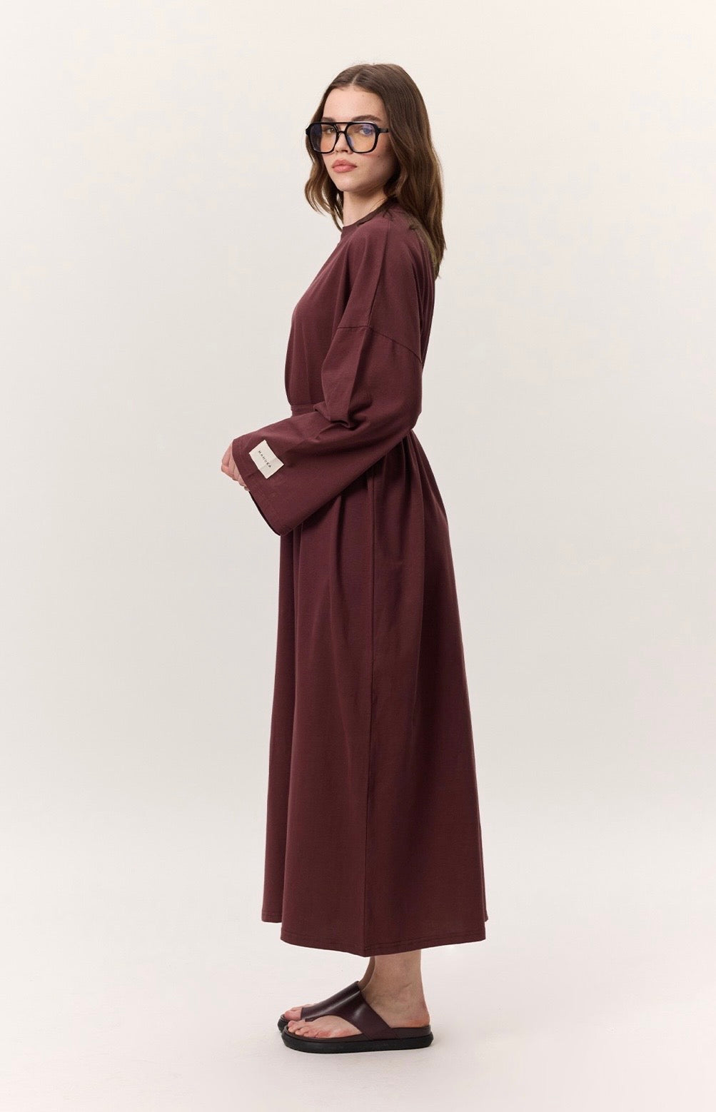 MANUKA - Oversize Kleid Bordo