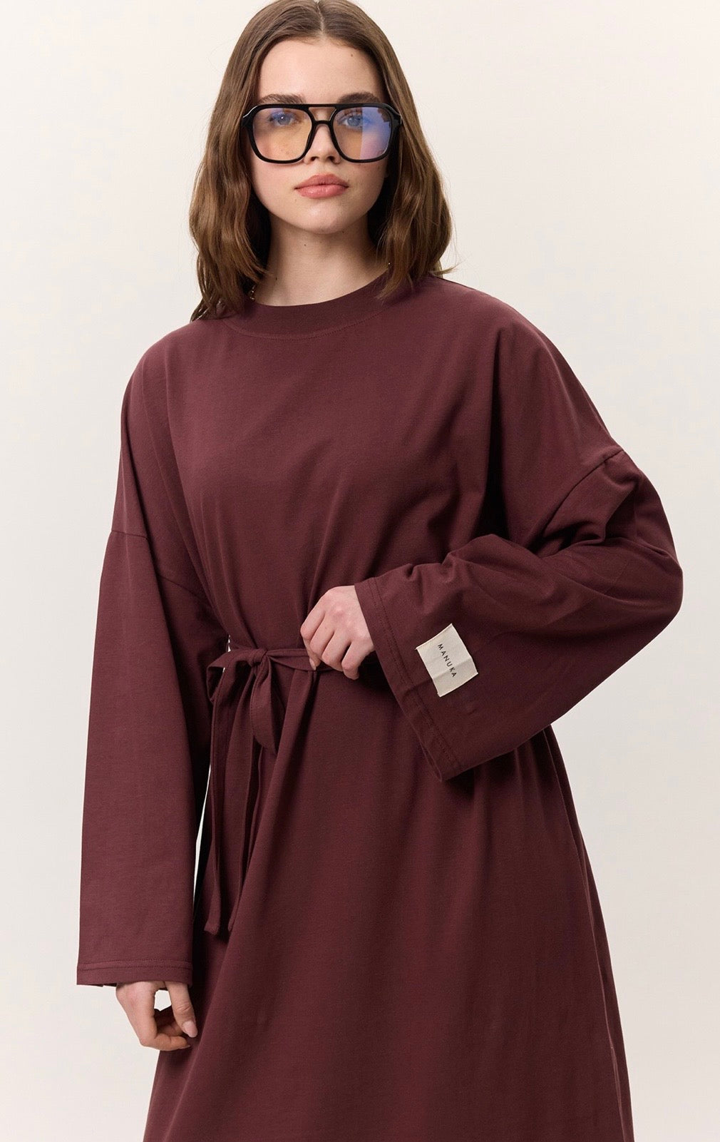 MANUKA - Oversize Kleid Bordo