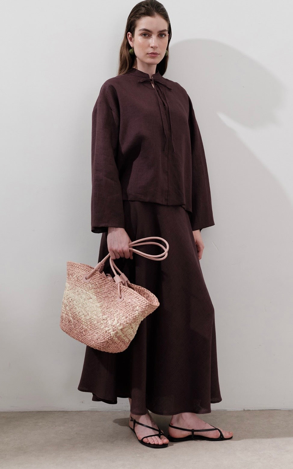 MANUKA - Leinen Bluse Bordo