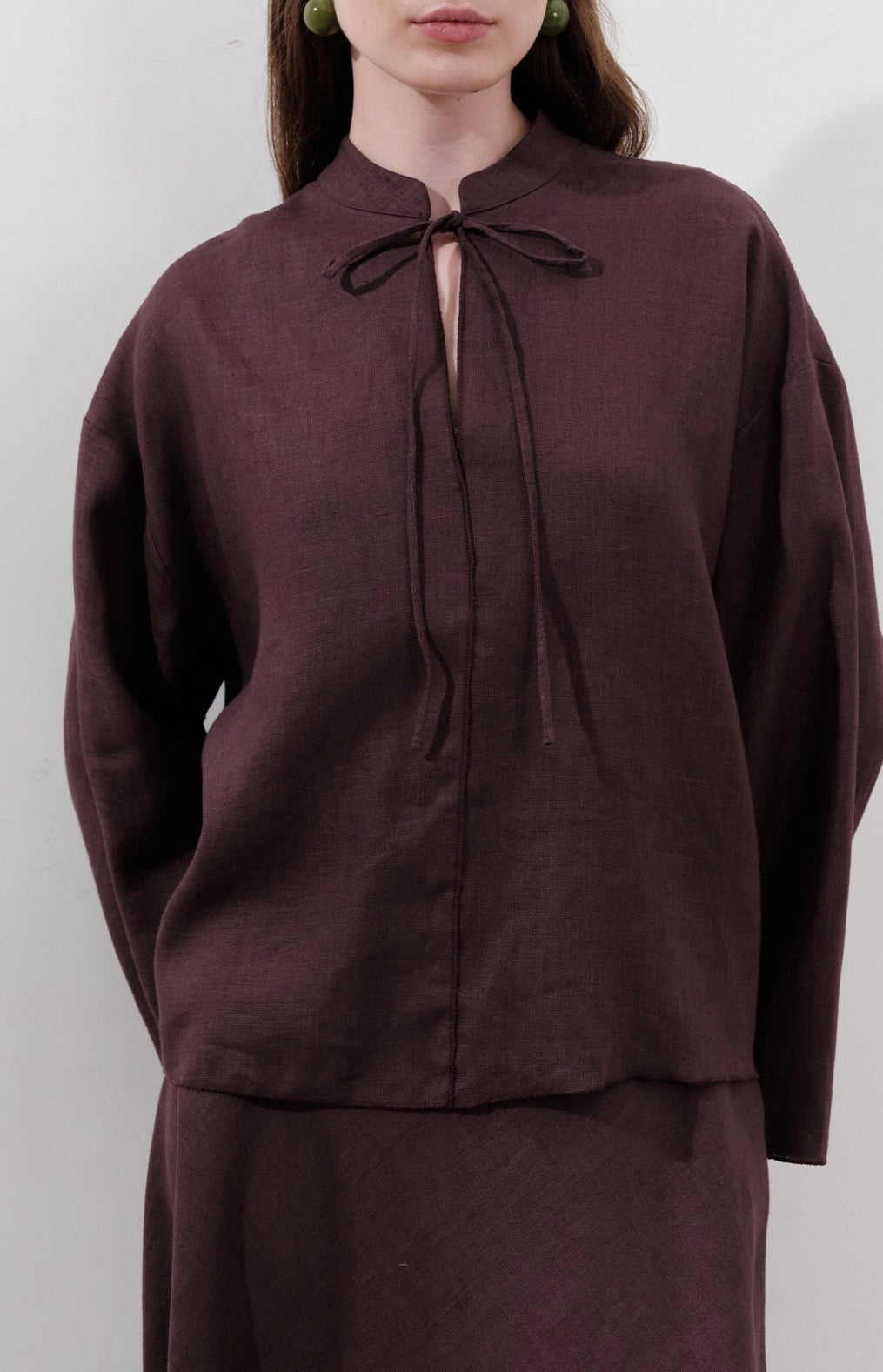 MANUKA - Leinen Bluse Bordo